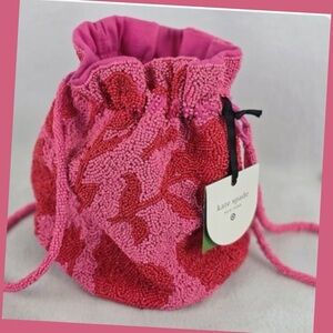 NEW PINK/RED KATE SPADE X TARGET Classic Drawstring Bucket Bag LIMITED EDITIONl